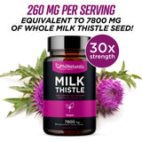 Milk Thistle Silymarin 30x Extract Liver Support - 7800 mg Whole Herb Equivalent