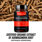 Ashwagandha Organic Herbal Supplement 6000 mg Whole Herb Equivalent (4:1 Extract)