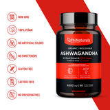 Ashwagandha Organic Herbal Supplement 6000 mg Whole Herb Equivalent (4:1 Extract)